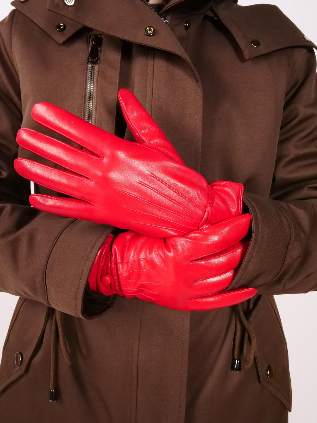2646 Handske - Lamblink læder -accesories - rød
