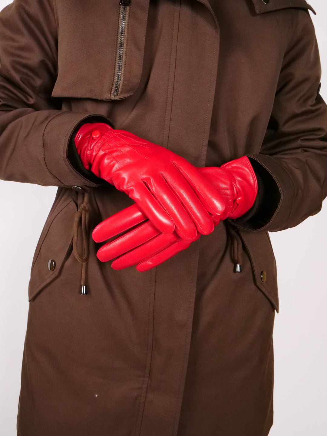 2646 Handske - Lamblink læder -accesories - rød