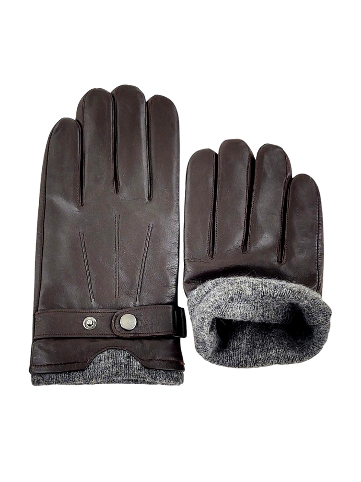 219 hanske - Lamb Slink Leather -Accesories - Mørkebrun