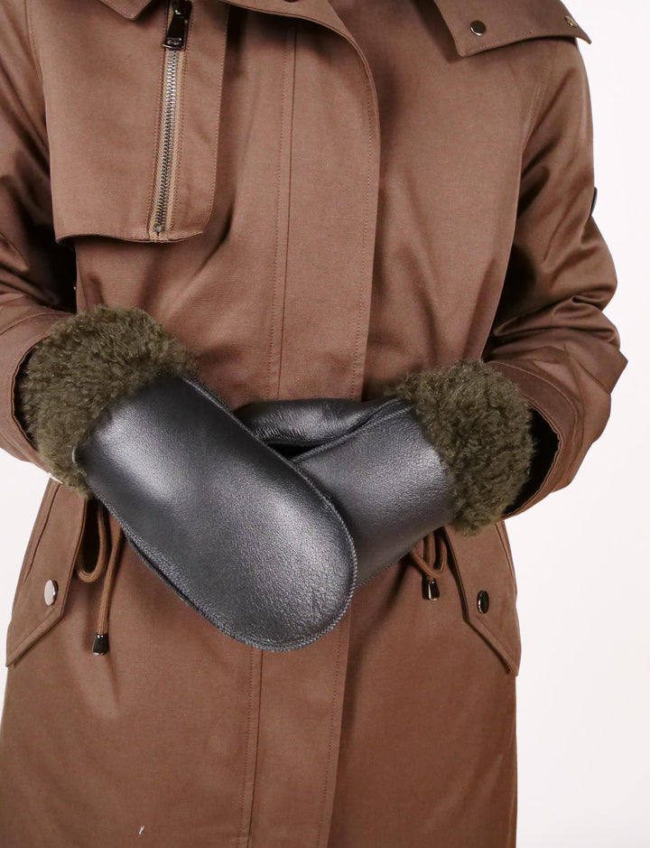 ZXM -114 -F Mittens - Hyggeligt manchet - Suede Lammet - Accesories - Sort