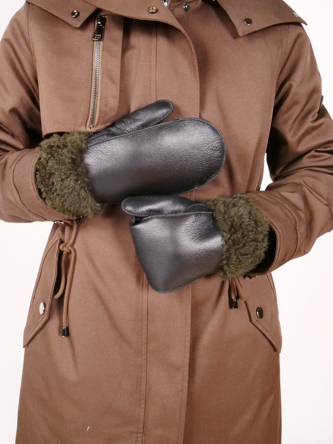 ZXM -114 -F Mittens - Hyggeligt manchet - Suede Lammet - Accesories - Sort