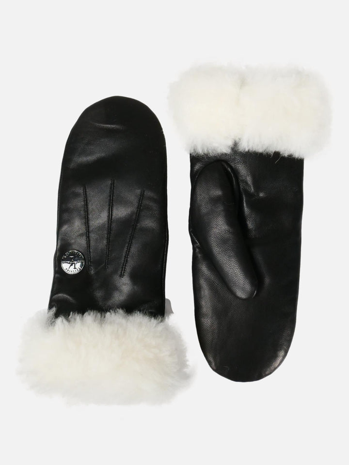 2116 -F Mitten - White Lamb Mansjet - Får læder - Accesories - Sort