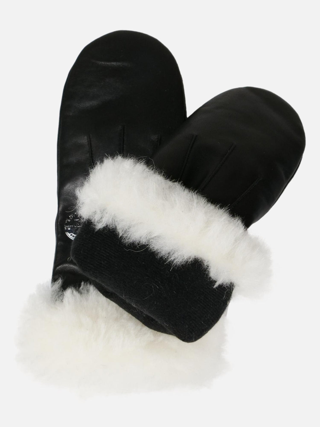 2116 -F Mitten - White Lamb Mansjet - Får læder - Accesories - Sort