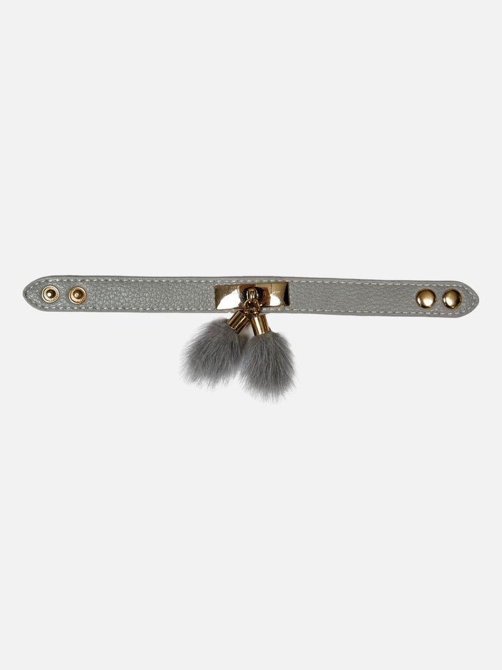 HL22Q018 - Armbånd med Mink - Accessories - Grå