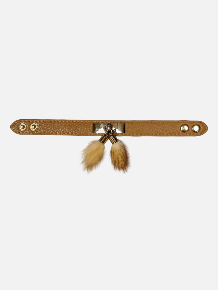 HL22Q018 - Armbånd med Mink - Accessories - Brun