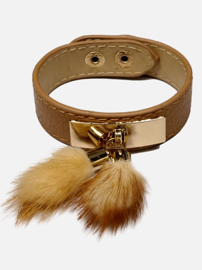 HL22Q018 - Armbånd med Mink - Accessories - Brun