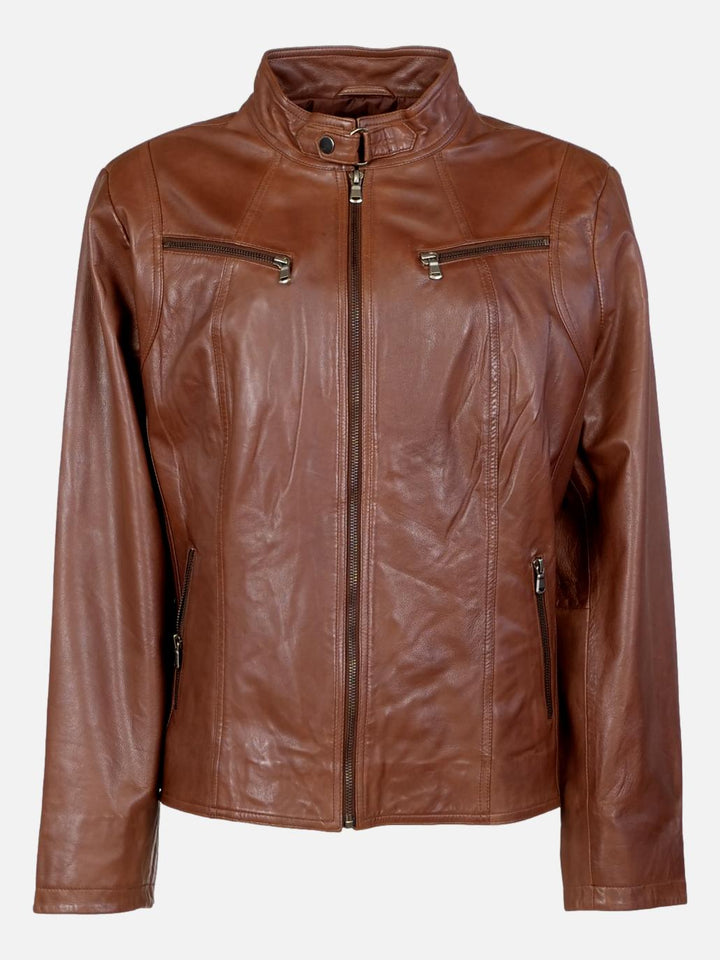 PP 100 - Comfort - Lamb Polish Nappa Leather jacket - Ladies - Copper Brown