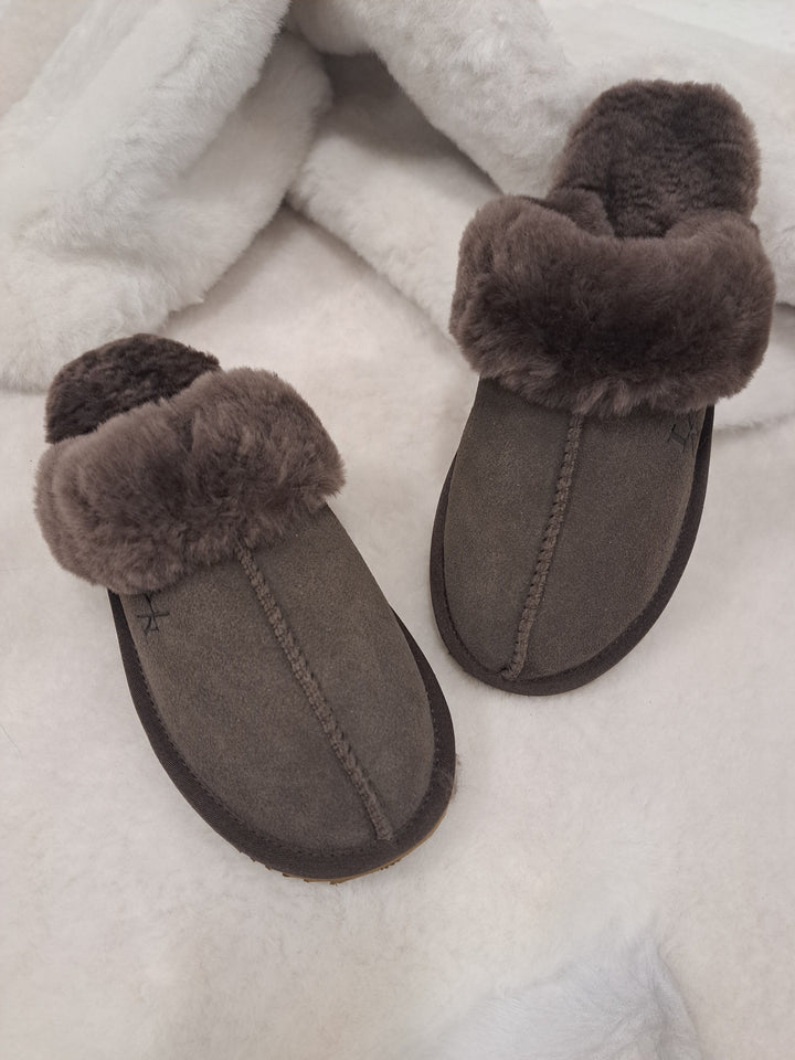 LV1 Slippers - Suede Lamb - Accesories - Dark Brown