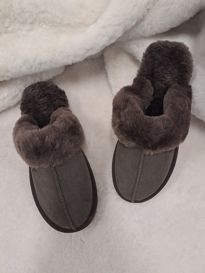 LV1 Slippers - Suede Lamb - Accesories - Dark Brown