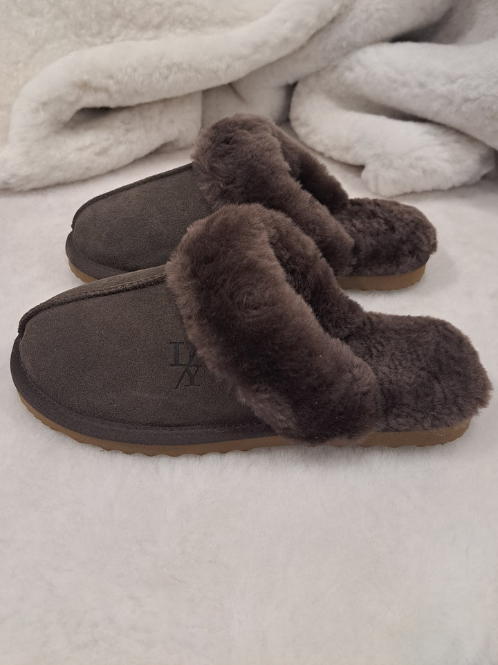 LV1 Slippers - Suede Lamb - Accesories - Dark Brown