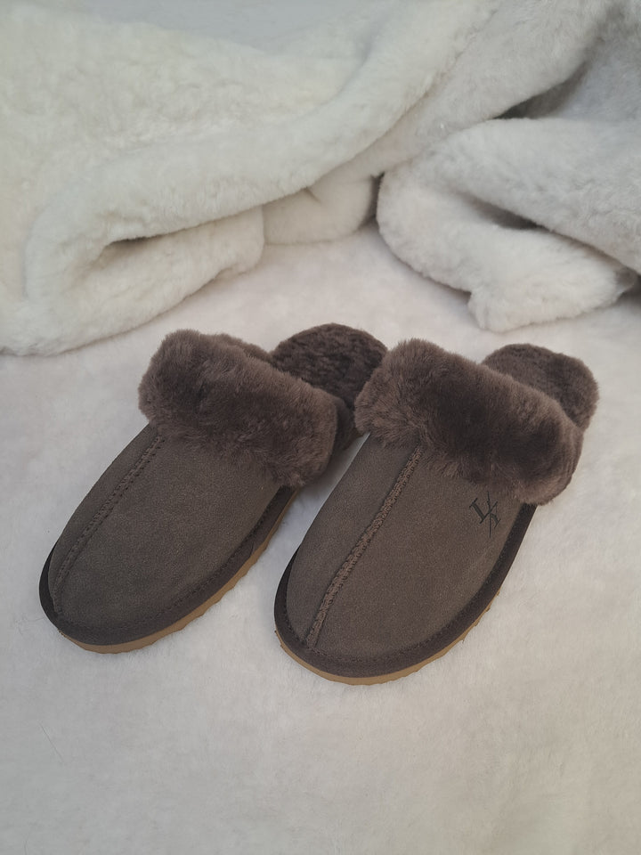 LV1 Slippers - Suede Lamb - Accesories - Dark Brown