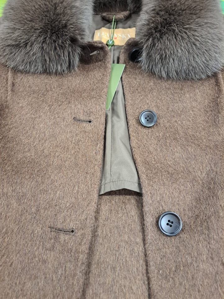 Jilibi, 95 cm. Krage - 100% Ull - Dam - Brun