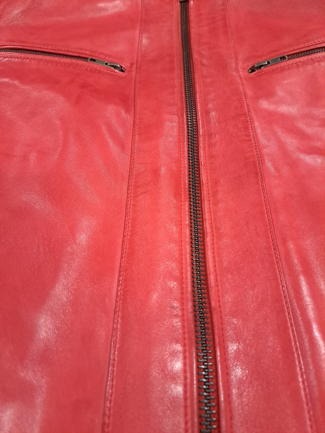 Charlie, 65 cm. - Collar - Lamb Polish Nappa Leather -Man - Chili Red