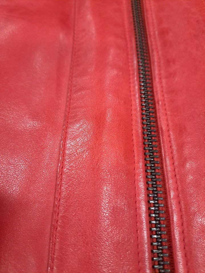 Charlie, 65 cm. - Collar - Lamb Polish Nappa Leather -Man - Chili Red