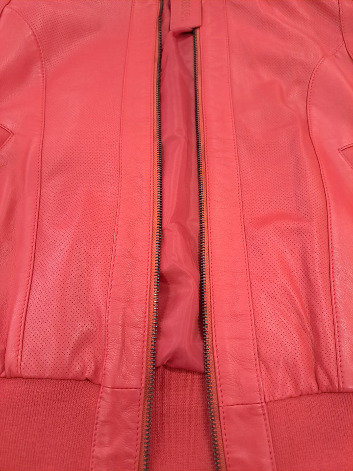 Angee, 56 cm. - Halsband – Lamm-Malli-Leder – Damen – Chili-Rot