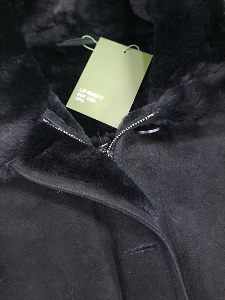 Olivia, 62 cm. - Suede Lamb - Women - Black