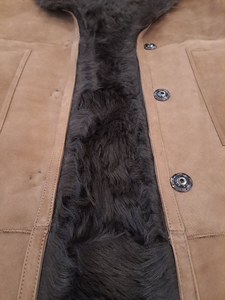 Jacurso, 105 cm. - Collar Suede Lamb - Women Brown