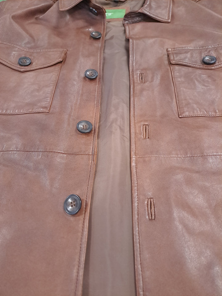 Geraldon - Lamm Polish Nappa Läder -Man - Kopparbrun