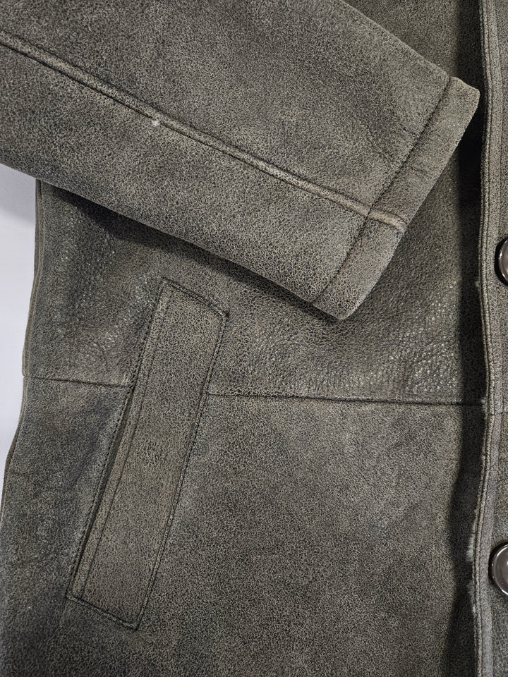Carlo, 100 cm. - Collar Nappa Lamb Crack Washed - Man Dark Brown