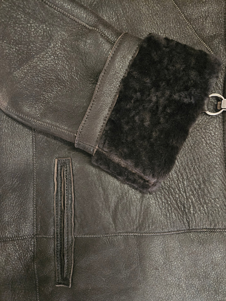 969, 90 cm. - Hette - Nappa Lamb Crack - Dame - Brun / Lamme Pels - Levinsky – Kvinde