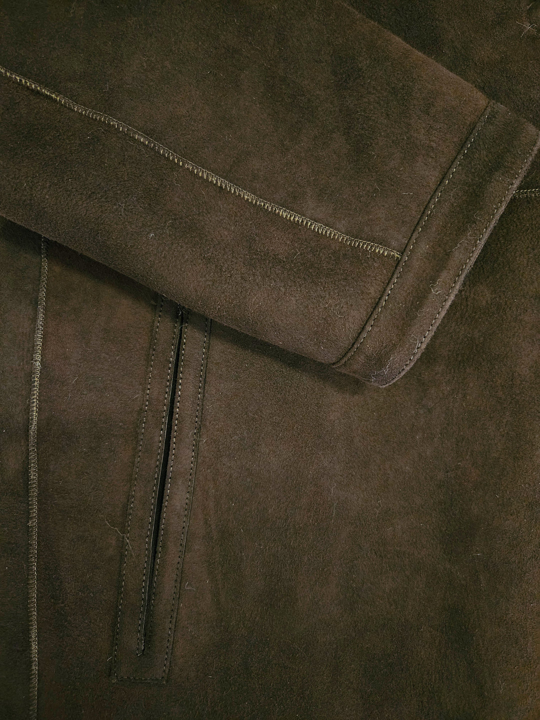 Ausron-A, 110 cm. - Hood Suede Lamb - Women Dark Brown