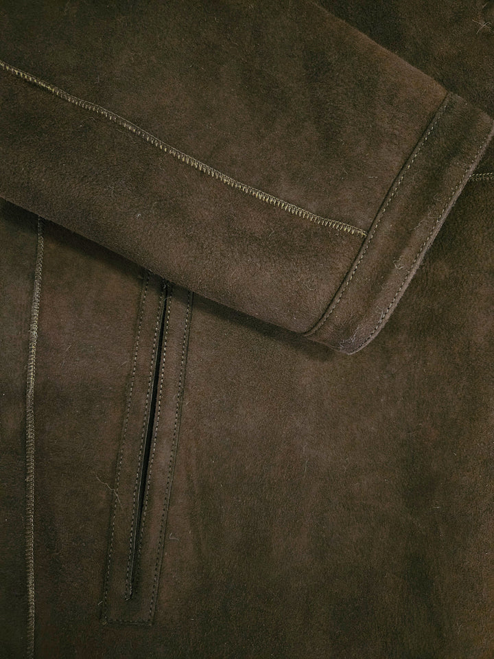 Ausron-A, 110 cm. - Hood Suede Lamb - Women Dark Brown
