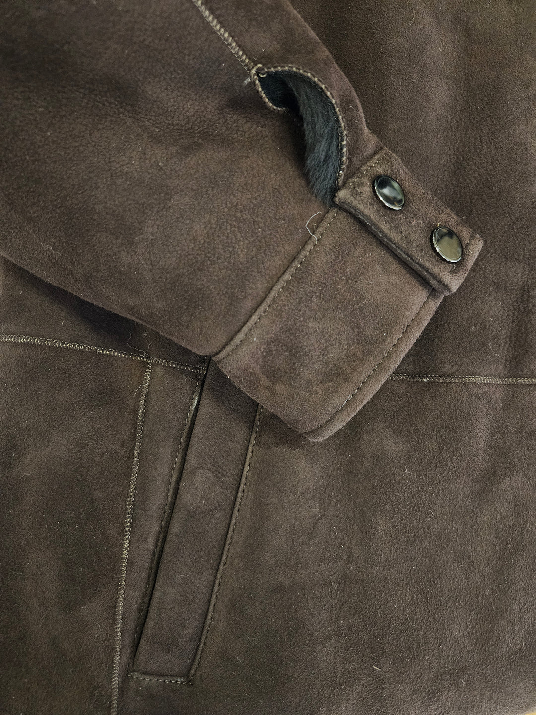 New Gabiana, 108 cm. - Hood Suede Lamb - Women Dark Brown