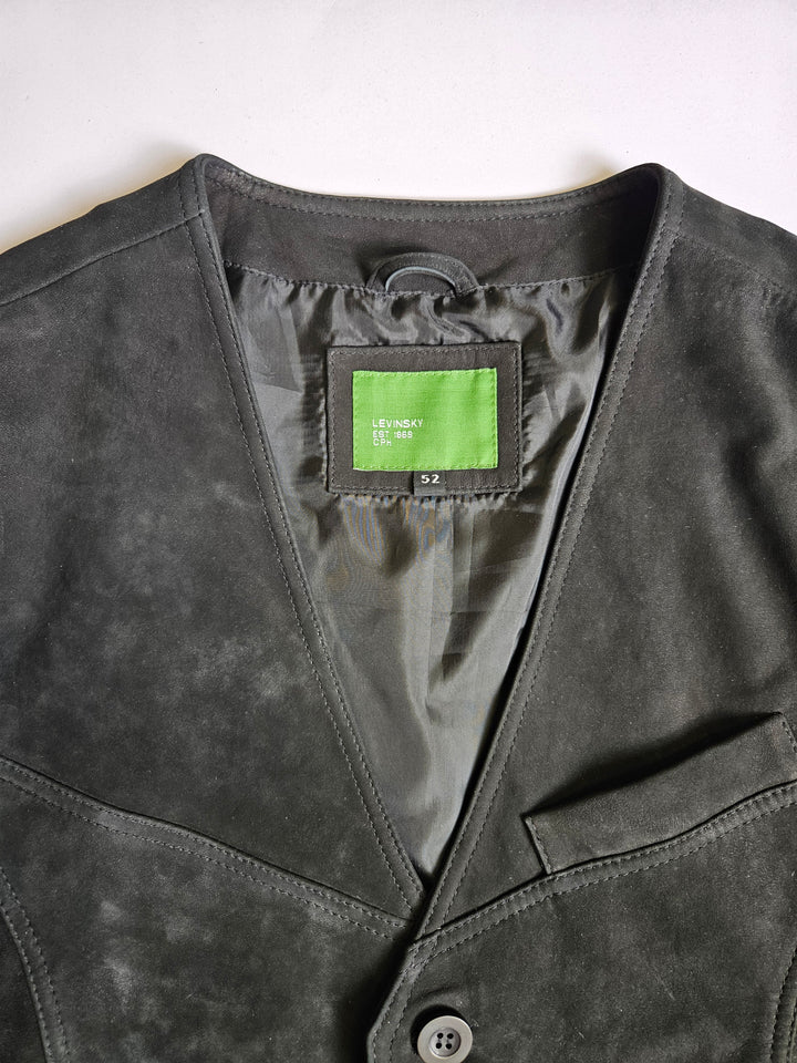 Neue Weste 906 – Lamm-Nubukleder – Herren – Schwarz