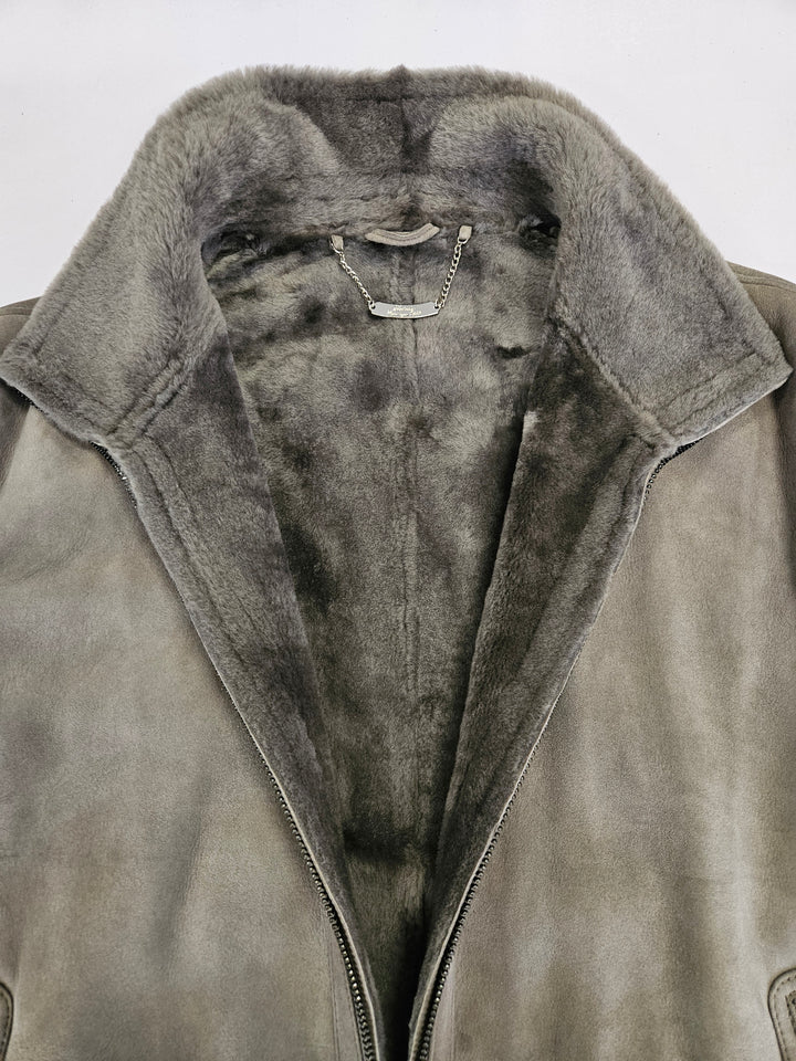 Iker, 66 cm. - Collar Suede Lamb - Man Light Grey