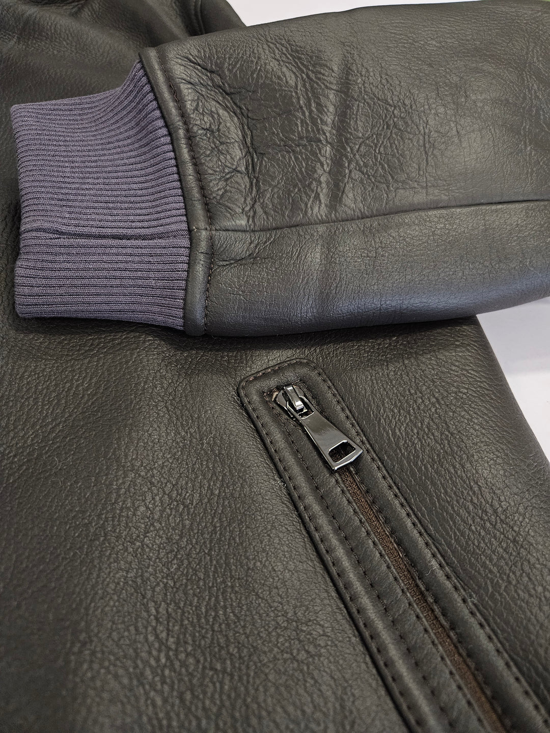 Iker, 66 cm. - Collar Nappa Lamb Crack - Man Dark Brown