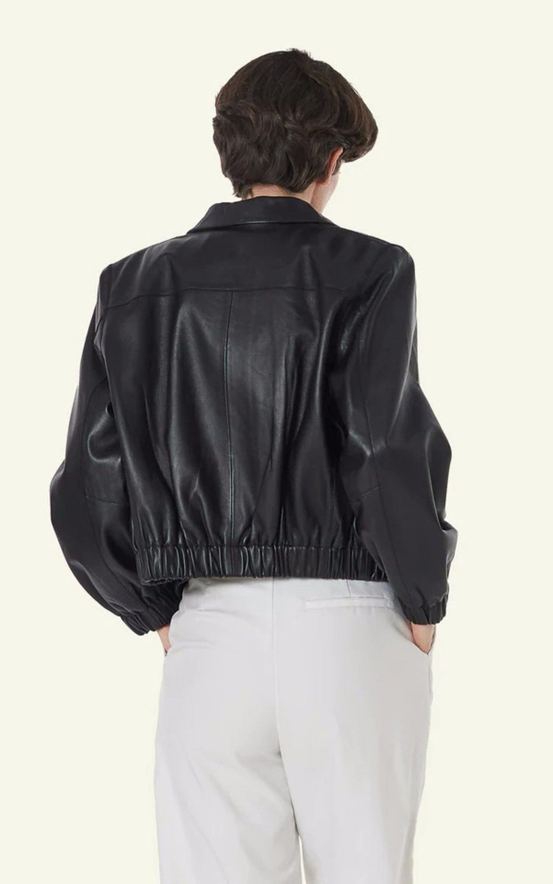 A "CLOTILDE" Black Serge Pariente Blouson Femme back photo