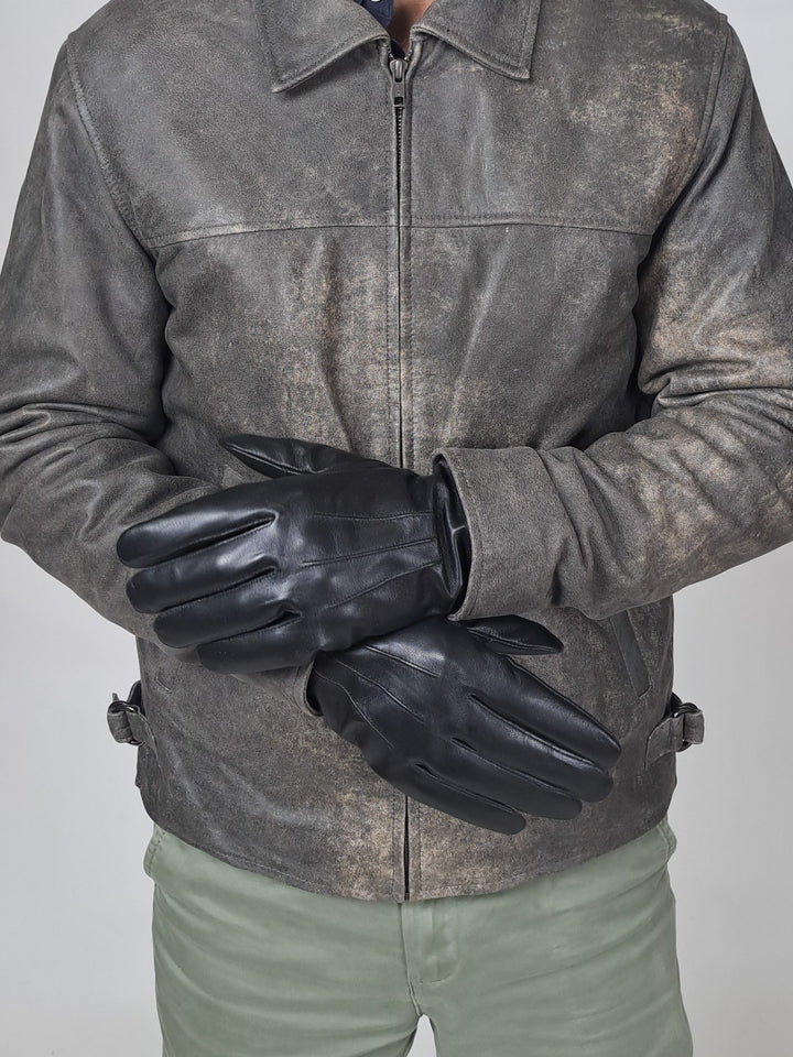 7607 Glove - Lamb Slink Leather -Accesories - Black