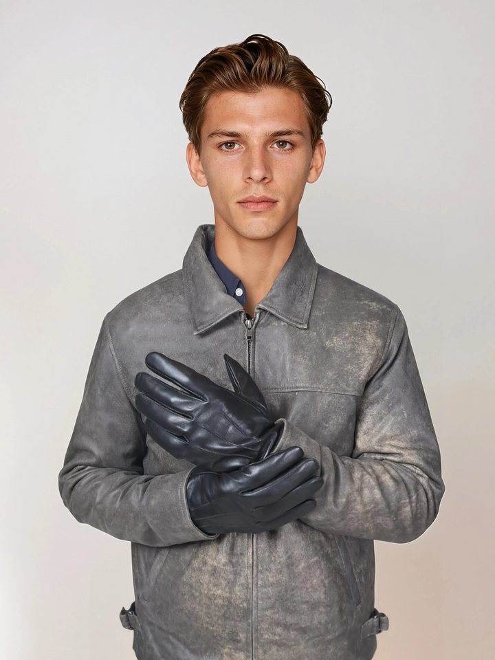 7607 Glove - Lamb Slink Leather -Accesories - Black