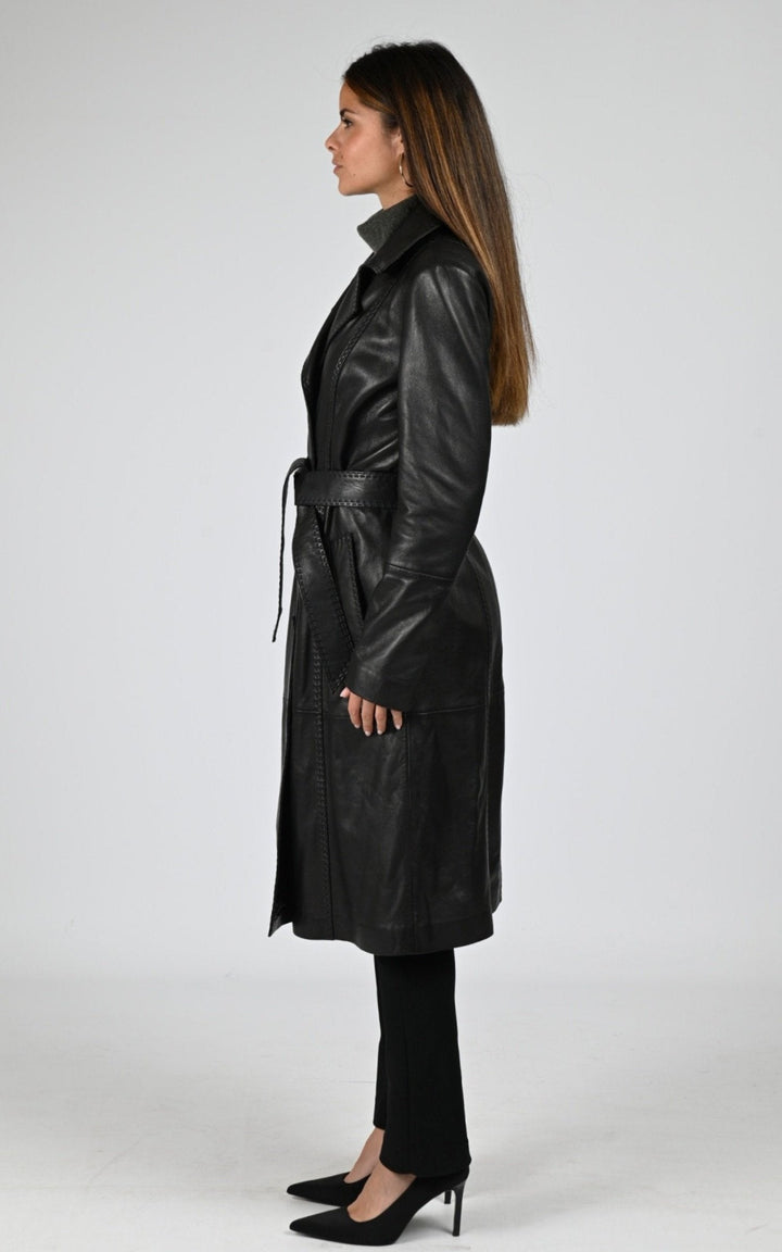 Manteau Cuir Femme La Canadienne, modèle B2523z de couleur black