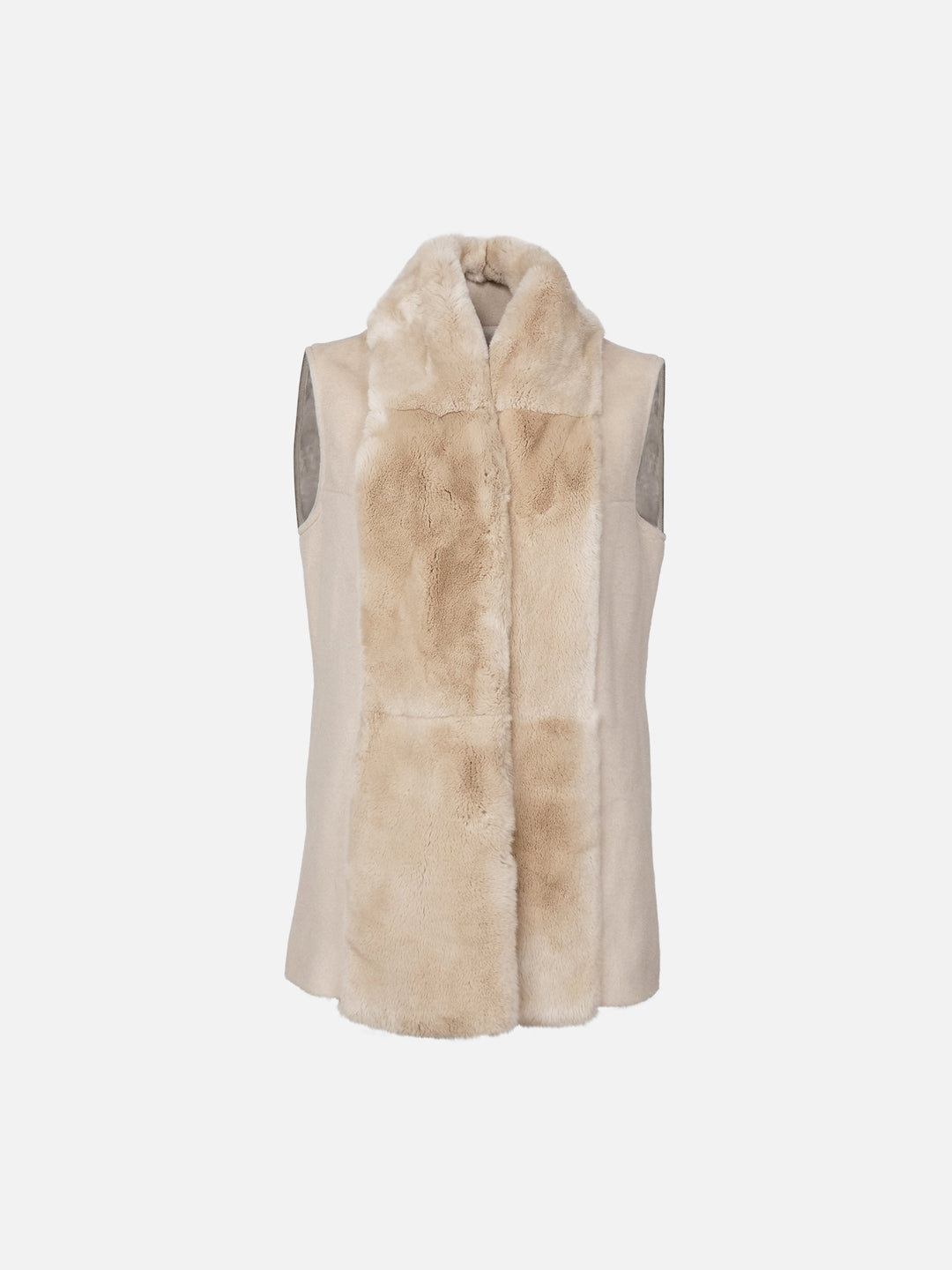 Haramont Vest, 70 cm. - Krave - Wool & Cashmere Vest - Kvinder - Dark Cream