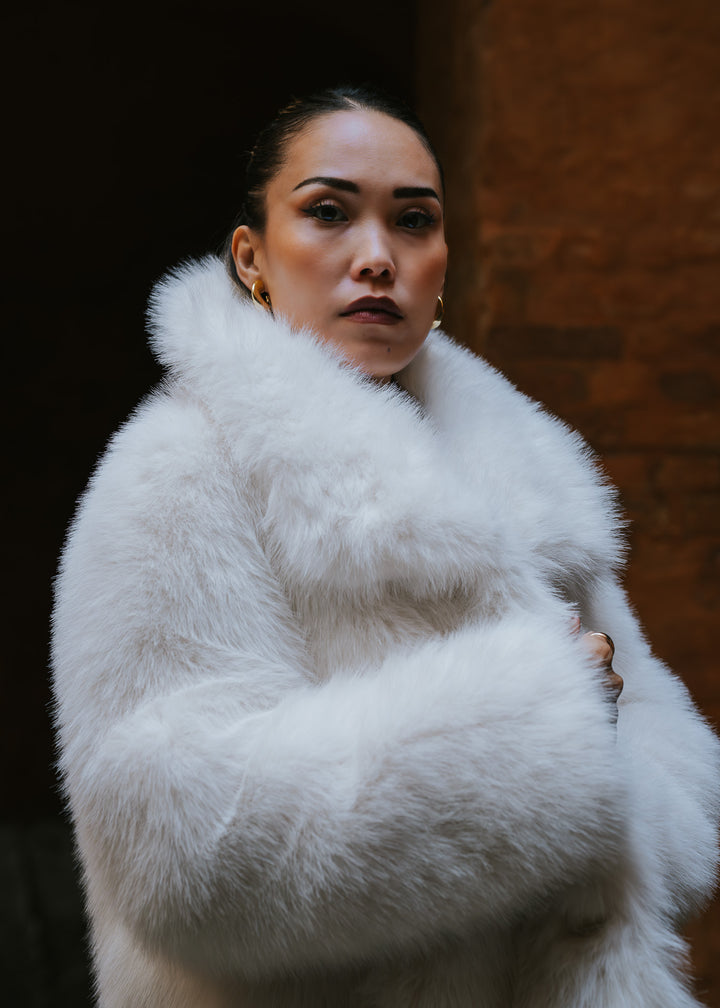 Jalila, 72 cm. - 100% Faux Fur - Women - White