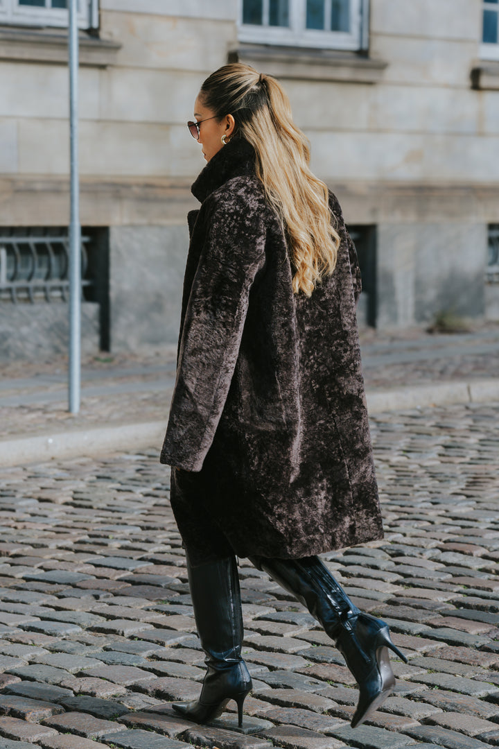 Izel, 95 cm. - Collar - Nappa Lamb - Women - Brown