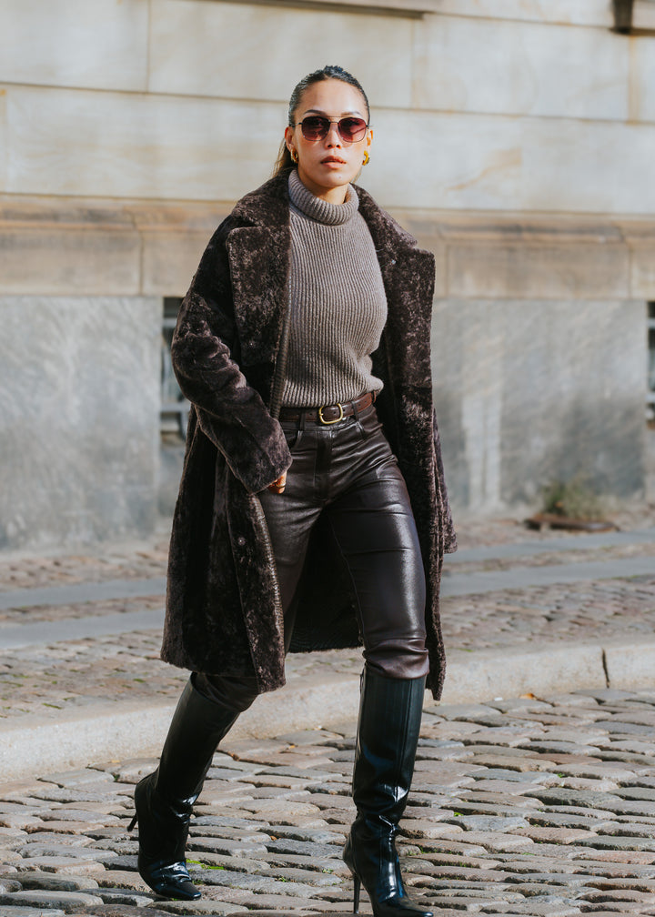 Izel, 95 cm. - Collar - Nappa Lamb - Women - Brown