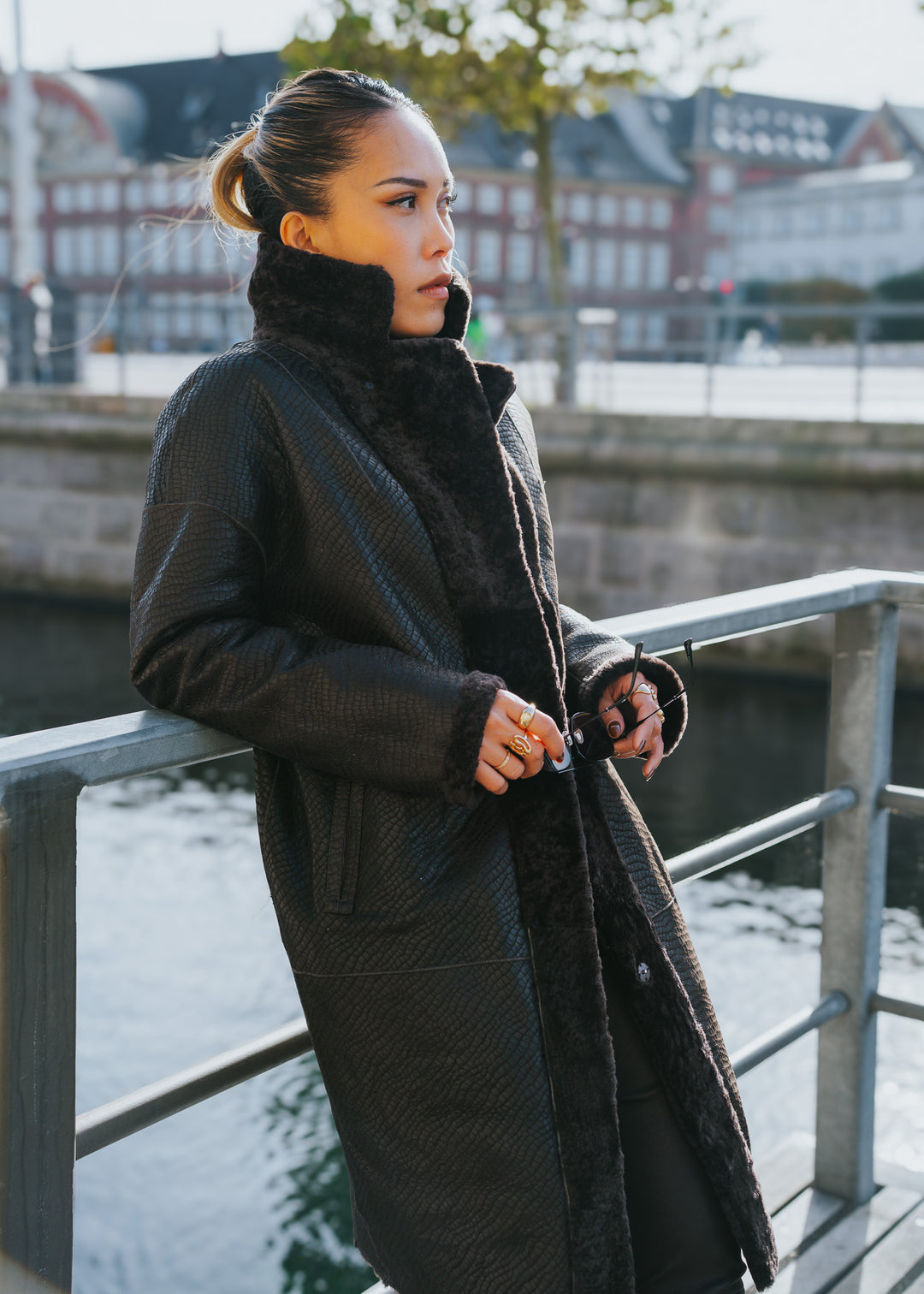 Izel, 95 cm. - Collar - Nappa Lamb - Women - Brown