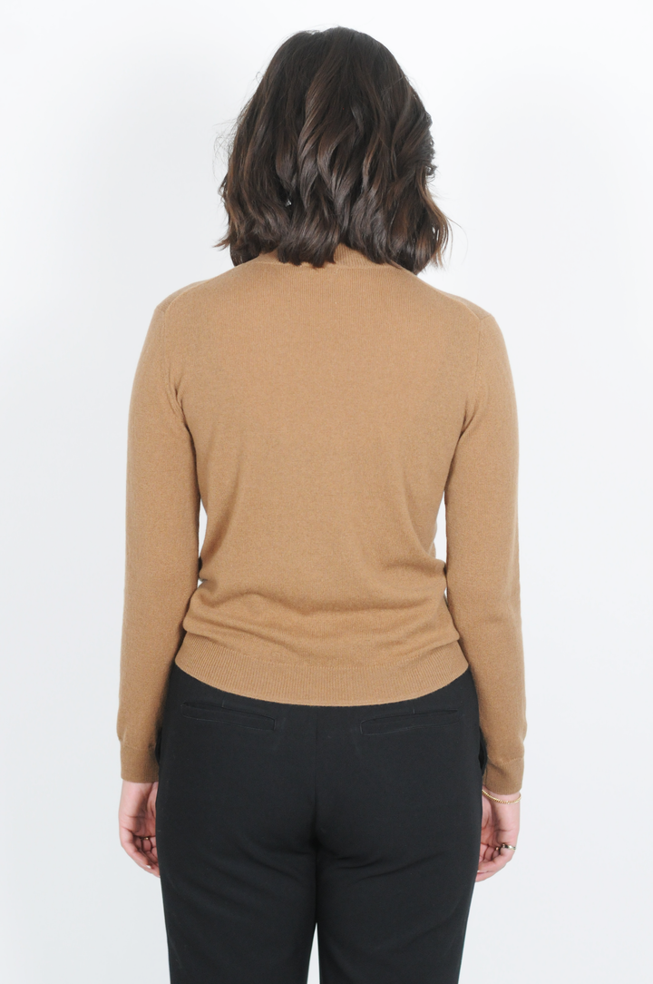 SY-23031 Turtleneck - 100% Pure Cashmere - Women - Dark Camel