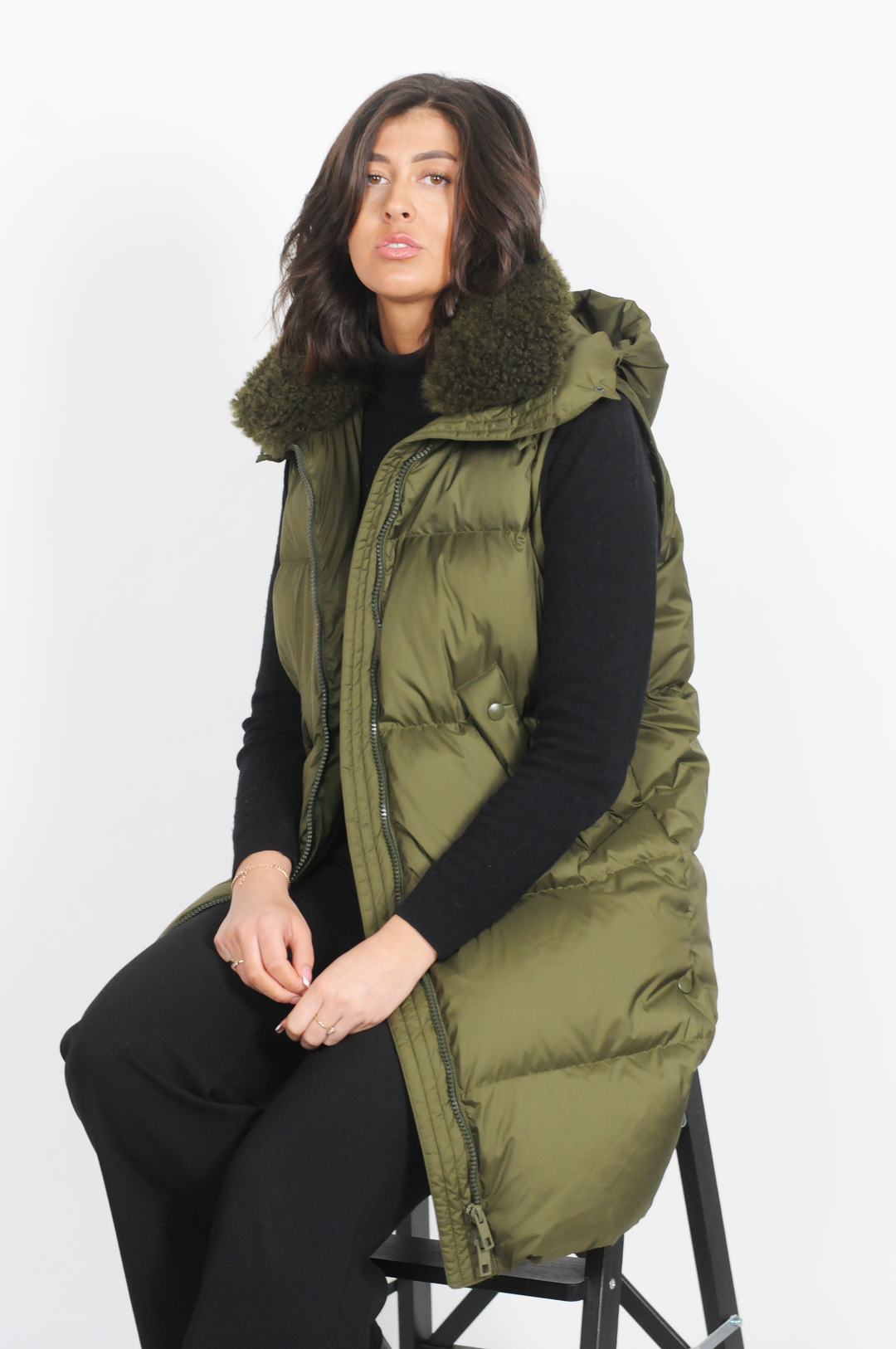 Heather, 98 cm. - Down Jacket/Vest - Kvinder - Army Green