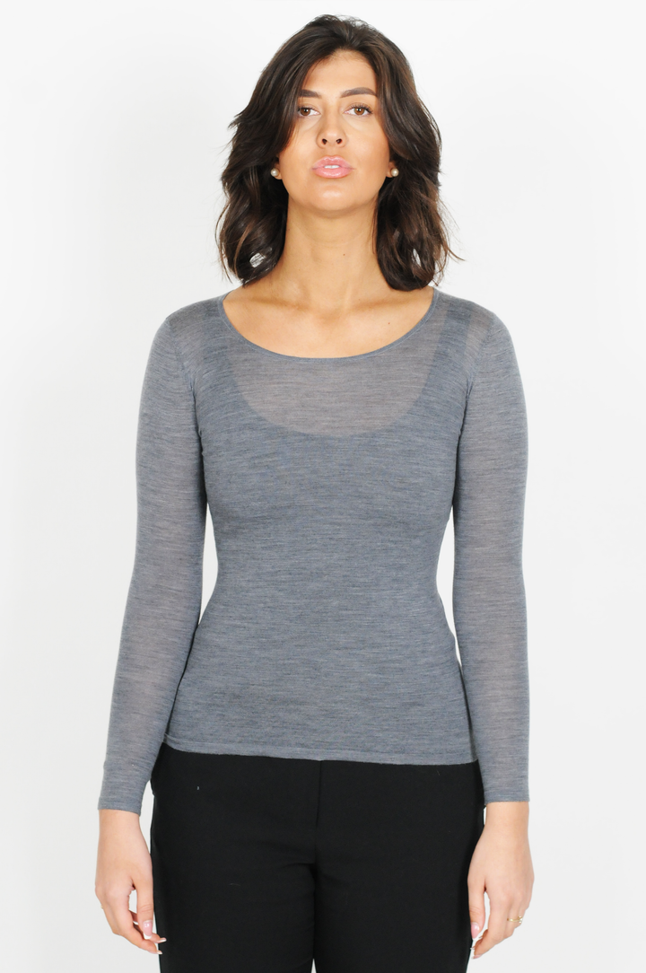 SY-23007 Shirt - 100% Wool - Women - Dark Grey