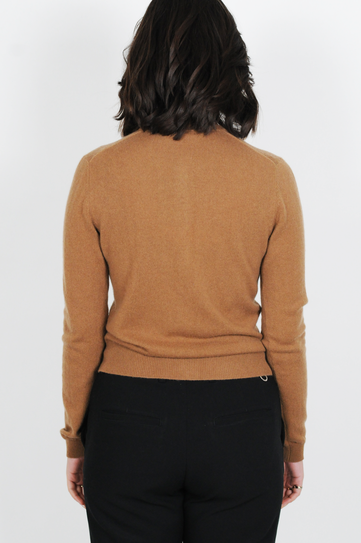 SY-23022 Cardigan - 100% Kashmir strik - Dame - Mørk Camel