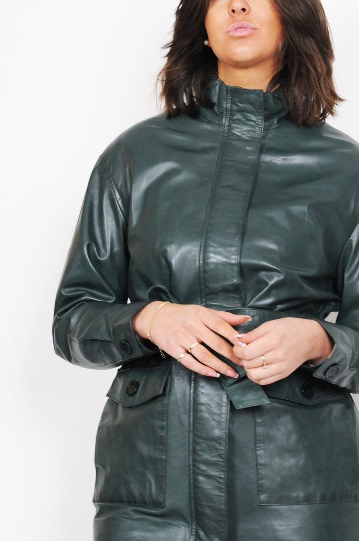 Eira - Lamb Leather jacket - Women - Copper Green