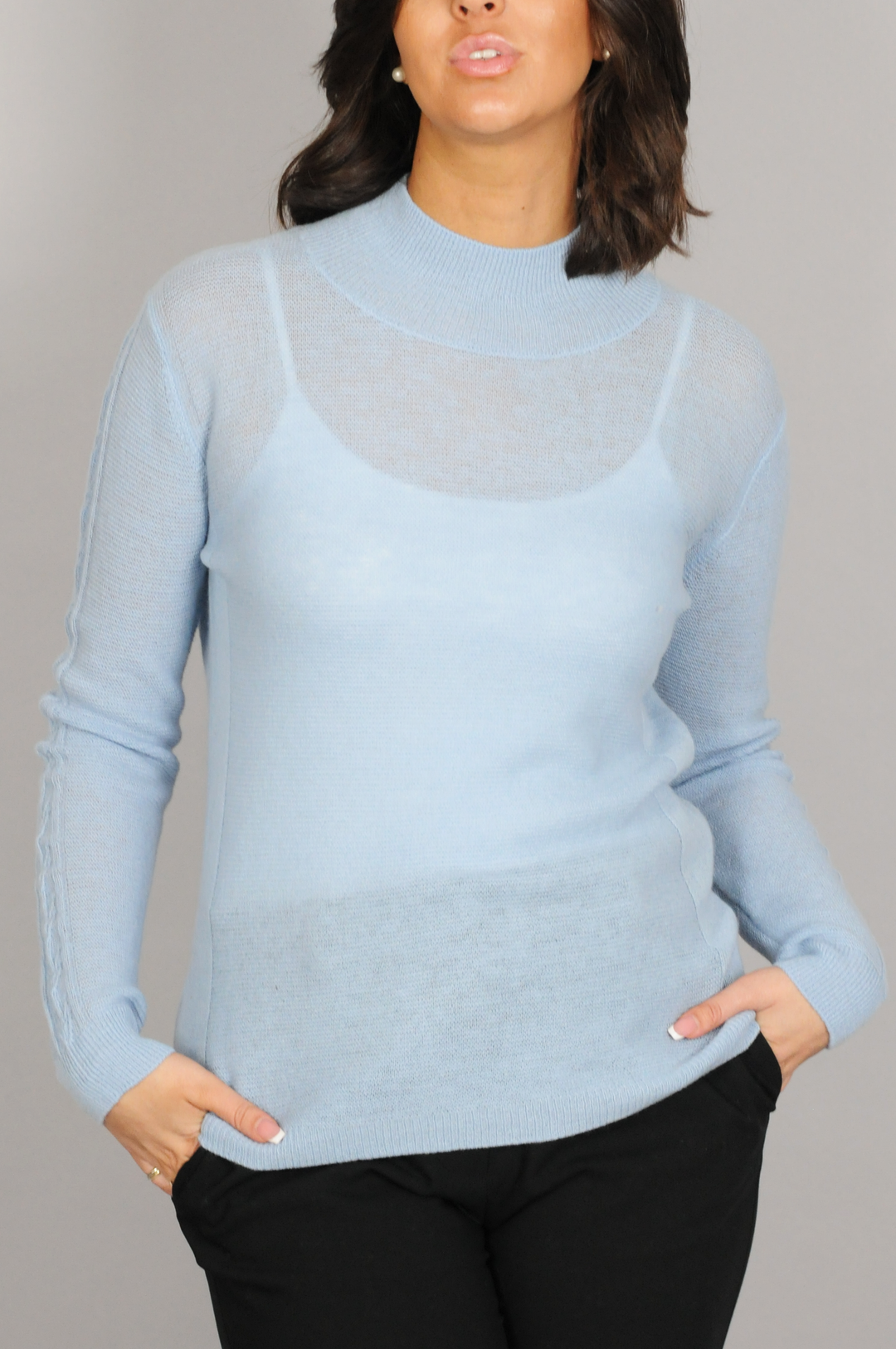 MKI Sweater - 100% Wool shirt - Women - Light Blue