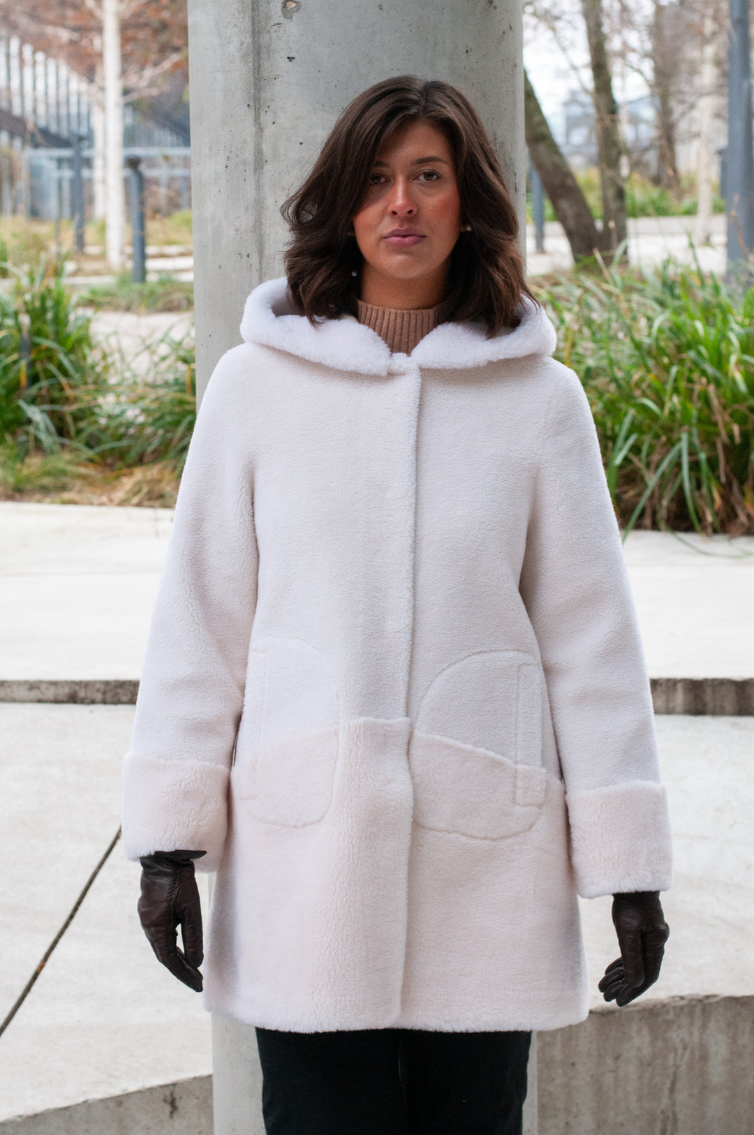 Fernandina, 85cm - Hood - Air Wool - Women - Off White