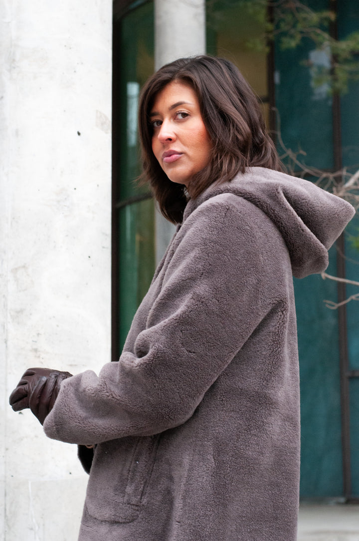 Fernana, 85cm - Kapuze - Air Wool - Damen - Braun