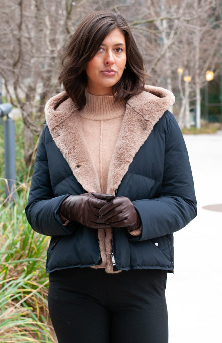 Ingrid, 63 cm. - Hood - Down - Women - Navy