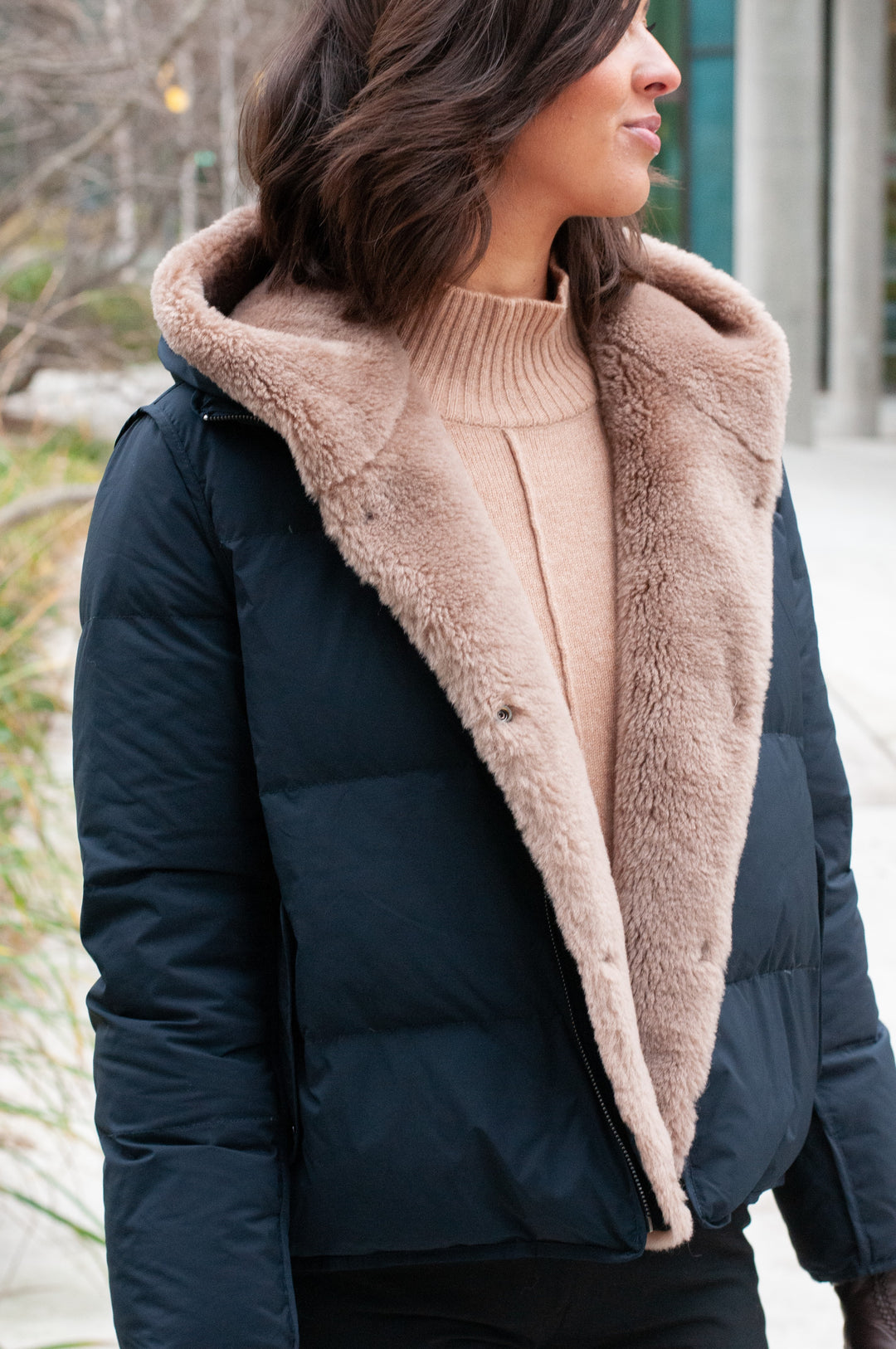 Ingrid, 63 cm. - Hood - Down - Women - Navy