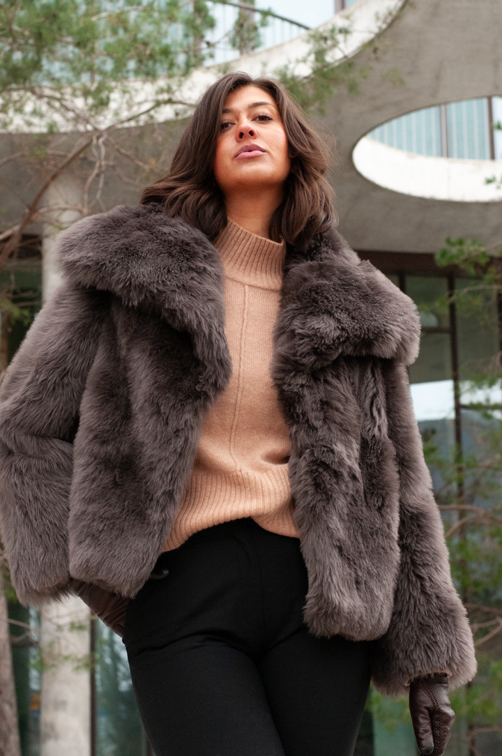 Irmine, 55 cm. - Krage - Toscana Lamb - Kvinner - Taupe